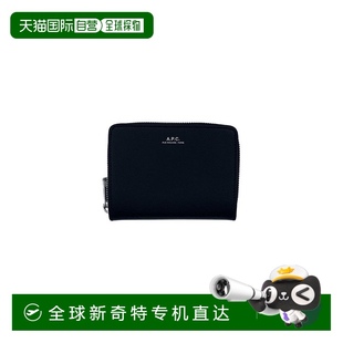 直发 自营 a.p.c.黑色拉链皮革钱包 黑色 美国奥莱