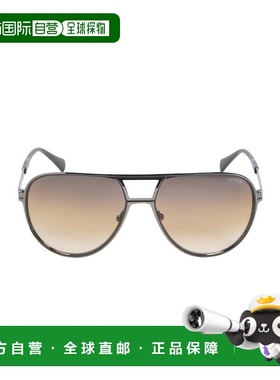 自营guessCoated Metal Aviator Sunglasses - gunmetal 美国奥莱