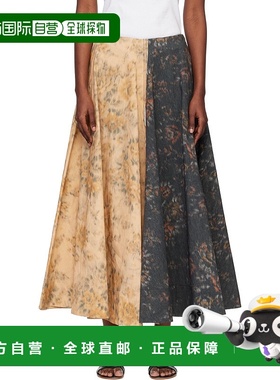 1h可退 香港直邮潮奢 GANNI 甘尼 女士 驼色 & 灰色 Circle 半身