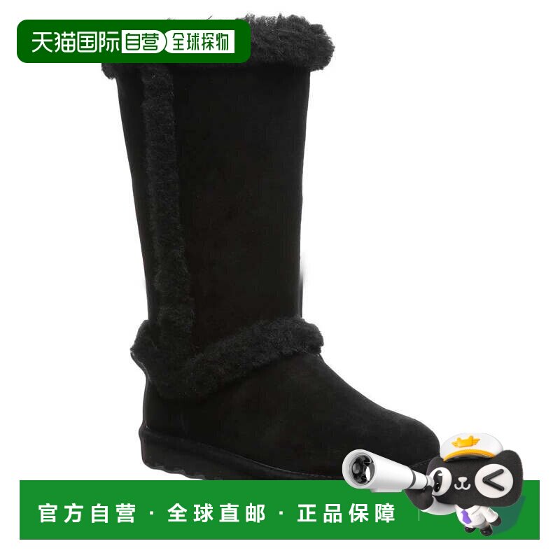 自营Women's Bearpaw Kendall Boots Black Sheepskin Round Toe