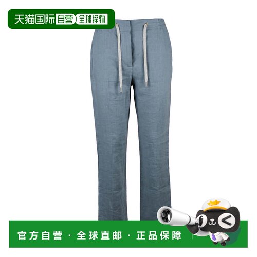 自营Eleventy Linen Chino Pants - Blue - blue 美国奥莱直发