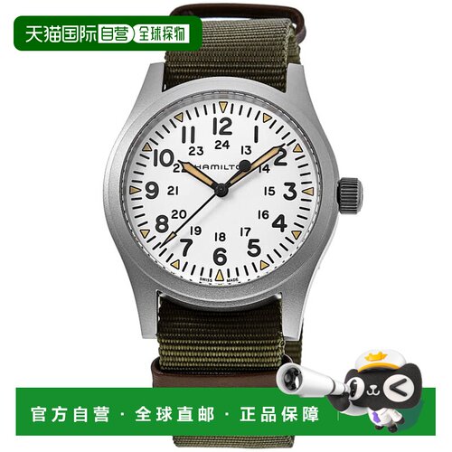 自营Hamilton Khaki Field Mechanical White Dial Fabric Strap