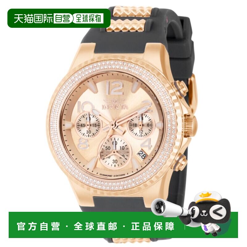 自营Invicta Pro Diver女士石英Chrono 0.66ctw钻石手表-金色/白