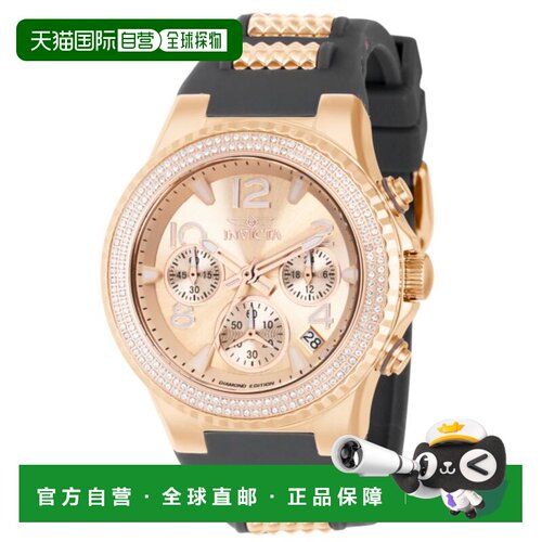 自营Invicta Pro Diver女士石英Chrono 0.66ctw钻石手表-金色/白