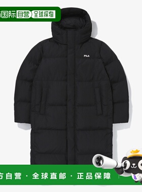 自营 Fila/斐乐休闲宽松拉链字母印花连帽羽绒服FS254DJ01X005