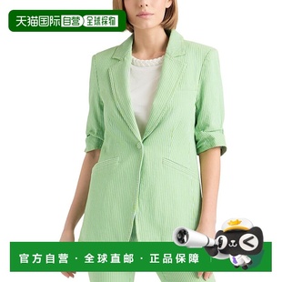 sept五七条纹牛仔短袖 Khloe Blaze 美国奥莱直 自营 绿色 cinq