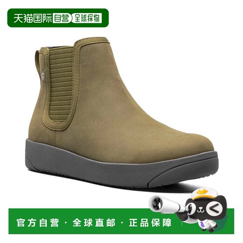 自营Bogs Kicker 72777-303靴子女式橄榄皮革脚踝切尔西JOBB945-
