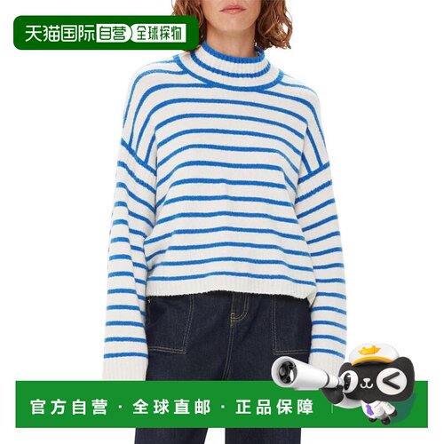 1h可退 【美国直邮】Whistles 条纹罗纹细节漏斗领针织毛衣 女装