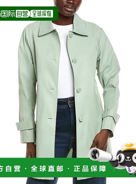 自营Via Spiga Balmac Single-Breasted Coat - green 美国奥莱直