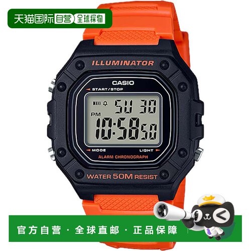 自营Casio Men's Water-Resistant Orange and Black Digital Wat