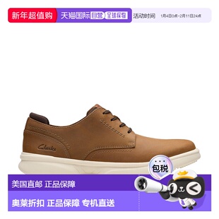 自营Clarks Bradley Plain 棕色皮革 - 浅棕色皮革 新款 美国奥莱