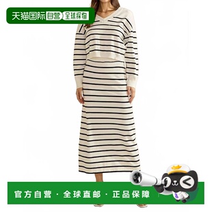 自营able象牙色 美国奥莱直发 黑色条纹毛衣和长裙