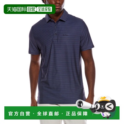 自营Ben Sherman迷你条纹Tech Jersey运动衫polo衫-海军蓝 美国奥