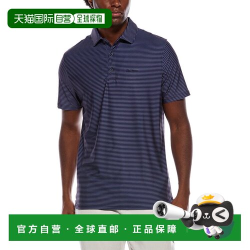 自营Ben Sherman迷你条纹Tech Jersey运动衫polo衫-海军蓝 美国奥