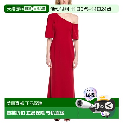 自营Badgley Mischka Wrap Off Shoulder Gown - red 美国奥莱直