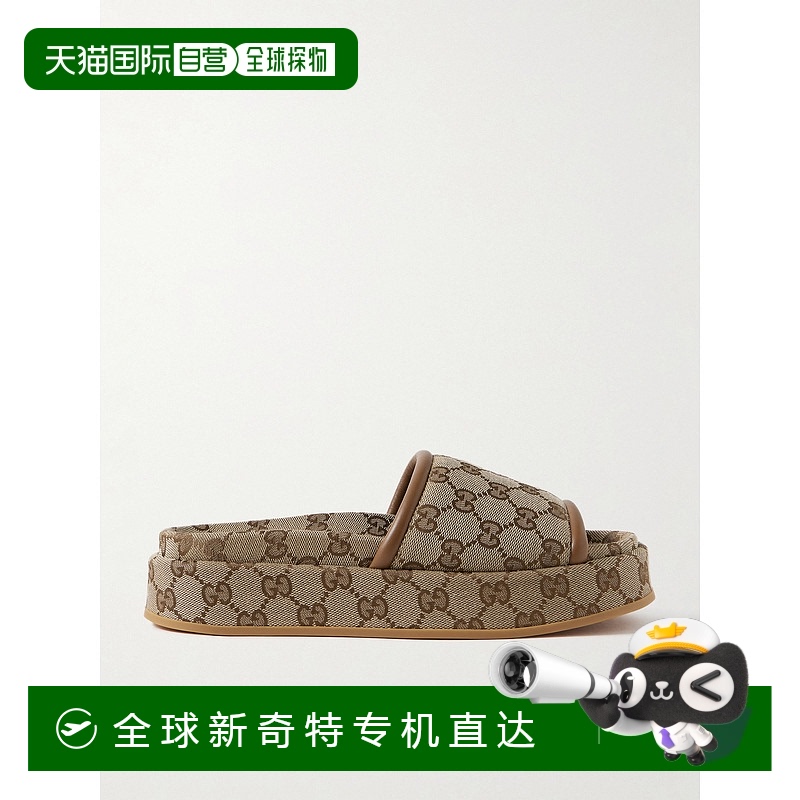 1h可退 香港直邮潮奢 Gucci 古驰 女士 GG防水台拖鞋 816797FAD9C