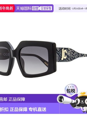 自营 Just Cavalli女式蝴蝶蛇皮太阳镜SJC020K 0700黑色54mm-0700