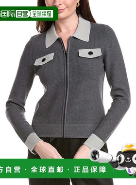 自营St. John Zip Front Collared Jacket - grey 美国奥莱直发