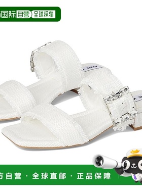 自营Anne Klein Lillie Sandals Women's White Raffia Square To