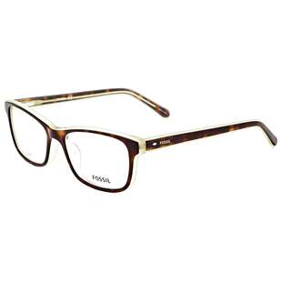 自营Fossil Women's 52 mm Brown Opticals - havana 美国奥莱直