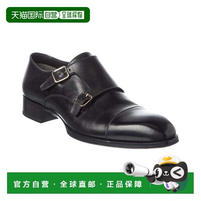 自营Tom Ford Leather Double Monk Strap - black 美国奥莱直发