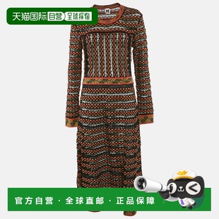 自营M Missoni Black/orange Patterned Knit Long Sleeve Midi D