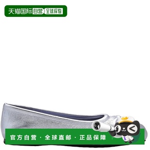 自营Marni小蝴蝶结纳帕皮革芭蕾舞平底鞋 美国奥莱直发 浅蓝色
