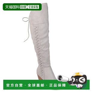 自营 journee collectionJournee 女士宽小腿 Spritz-S 靴 - 灰色