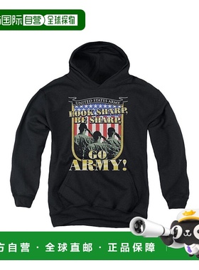 自营 gildanU.S. ARMY Go U.S. ARMY 青年套头连帽衫 - 黑色 美国
