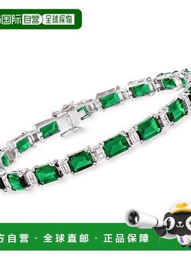 自营 Ross-Simons Simulated Emerald and . CZ Bracelet in Ster
