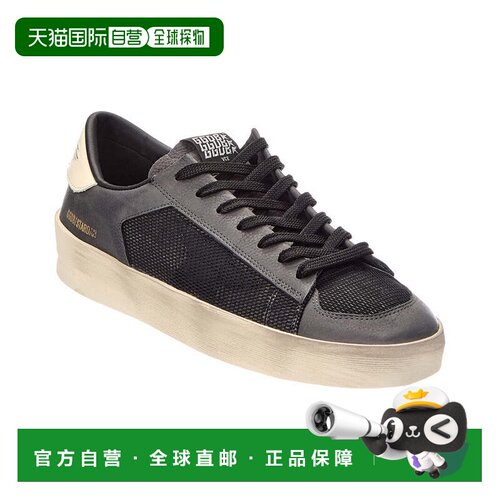 自营Golden Goose Superstar皮革和网眼运动鞋-黑色 美国奥莱直发