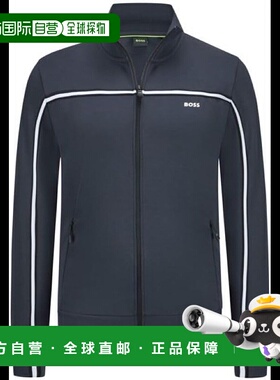 自营 Hugo Boss 男式 Skaz 1 拉链毛衣，蓝色 - 蓝色 美国奥莱直