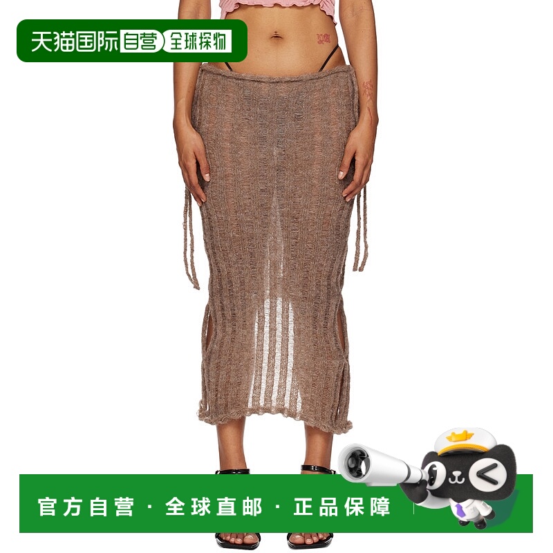 1h可退 香港直邮潮奢 TYRELL 女士 独家发售棕色半身裙 KnitSkirt