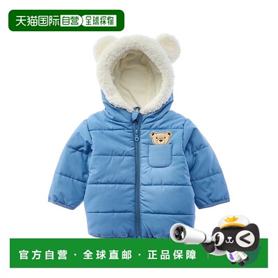 自营Wippette 3D Cute Bear Applique Quilted Puffer Jacket - b