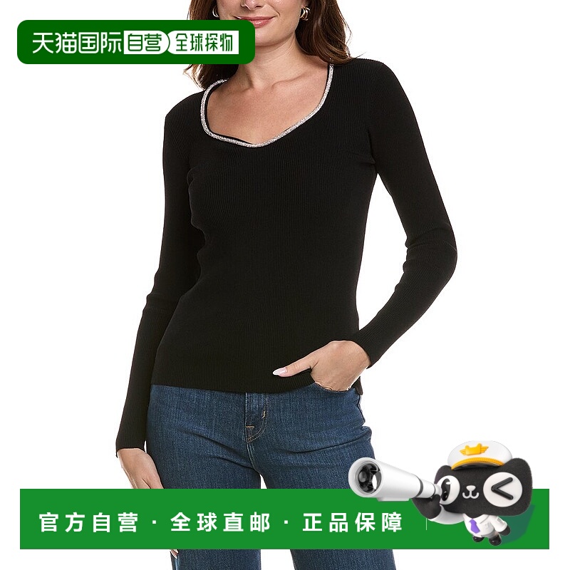 自营Elie Tahari安娜毛衣-黑色 美国奥莱直发