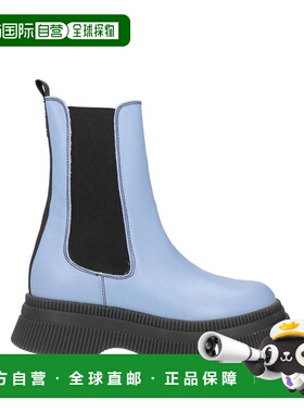 1h可退 【美国直邮】GANNI 时尚真皮厚底踝靴 女鞋 EU 35 黑色 舒