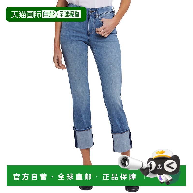 自营NYDJ娇小玛丽莲巴塞罗那微风直筒牛仔裤-蓝色 美国奥莱直发