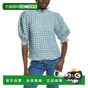 Mock Textured Factory 美国奥 Blouse blue Neck 自营English