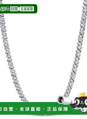 自营 Mimi & Max 1 克拉 TDW 钻石编织项链 925 纯银 - 17 英寸 -