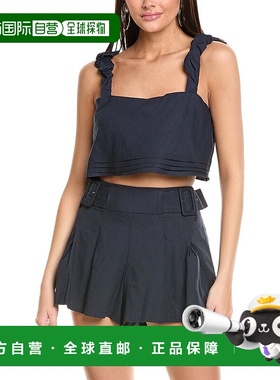 自营 Ramy Brook Cora亚麻混纺背心-蓝色 美国直发奥莱性感