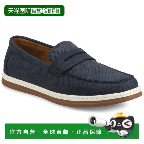 自营vance co.Vance Brantley 休闲一脚蹬穿孔便士乐福鞋 - 海军