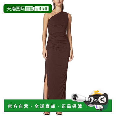 自营Herve Leger Ruched Jersey Midi Dress - brown 美国奥莱直