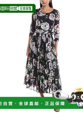 自营 samantha sung萨曼莎 宋梅兰妮 米迪连衣裙-紫色 美国奥莱直