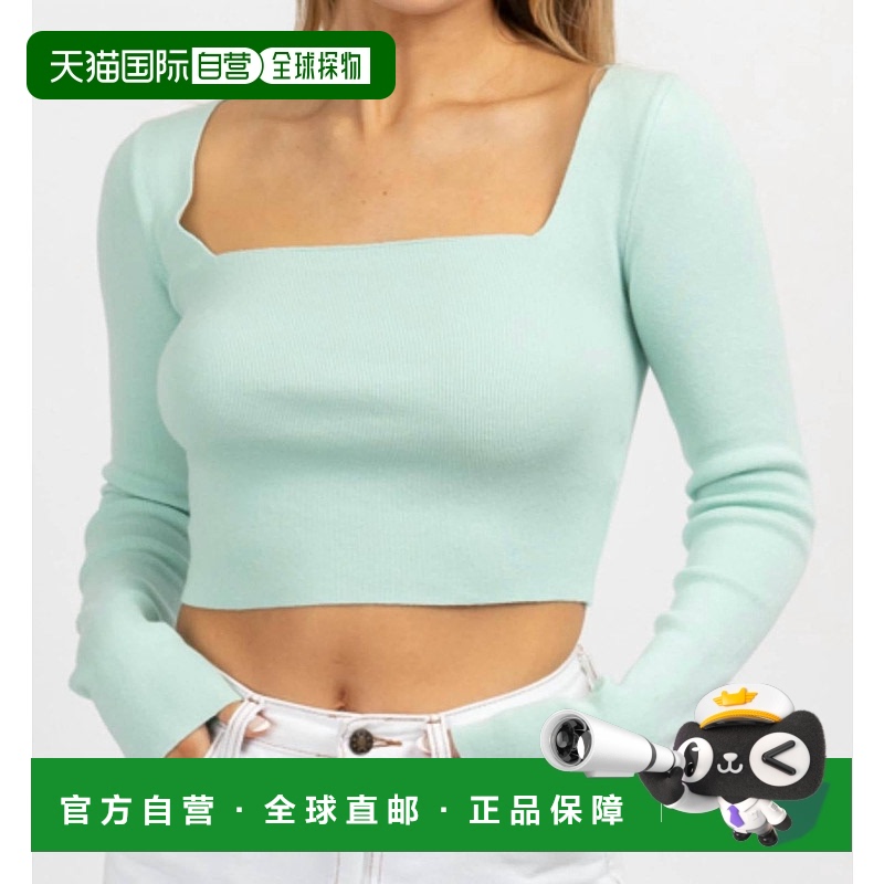 自营 le lisAqua中的Artic Knit Tie Back Rack Prop Top -aqua