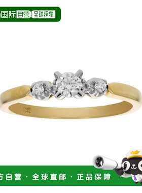 自营vir jewels0.25 克拉钻石 3 石戒指 18K 黄金 - 黄色 美国奥