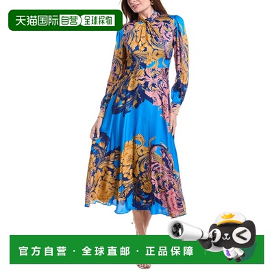 自营Elie Tahari The Raquel Silk-Blend Dress - red 美国奥莱直