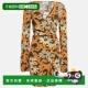 Dre Print Orange 自营Nanushka Out Floral Cut Wrap Crepe Mini