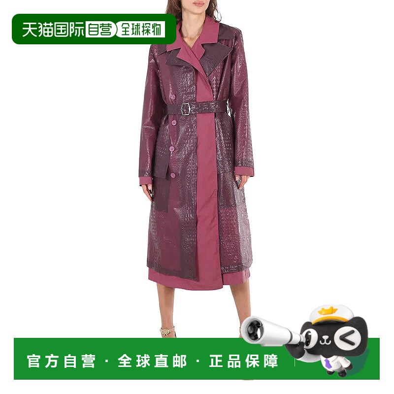 自营 Sies Marjan Devin压花双带反光风衣-紫色 美国奥莱直发