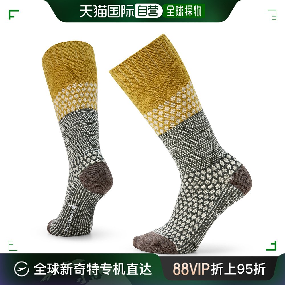 美国直邮Smartwool Everyday Popcorn Cable中筒袜-女款金橄榄