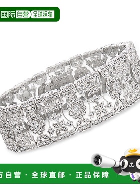 自营 925 纯银 Ross-Simons 钻石花卉手链 - 7 英寸 美国奥莱直发